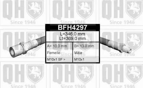 Quinton Hazell BFH4297 - Спирачен маркуч vvparts.bg