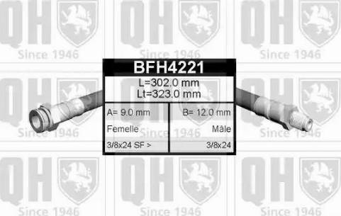 Quinton Hazell BFH4221 - Спирачен маркуч vvparts.bg