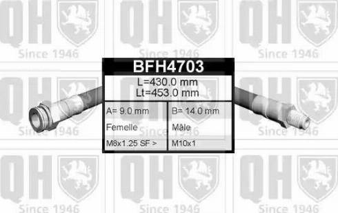 Quinton Hazell BFH4703 - Спирачен маркуч vvparts.bg