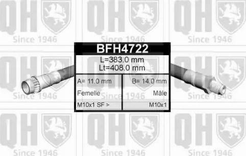 Quinton Hazell BFH4722 - Спирачен маркуч vvparts.bg