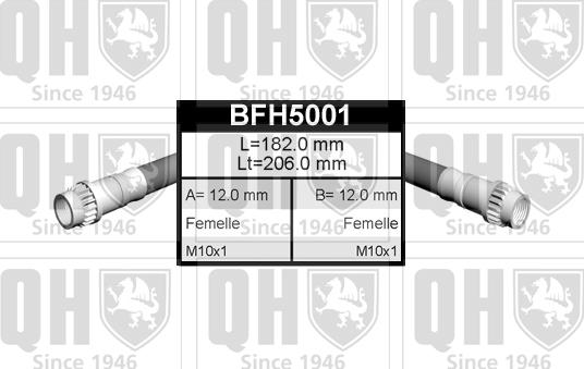 Quinton Hazell BFH5001 - Спирачен маркуч vvparts.bg