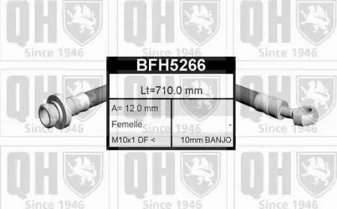 Quinton Hazell BFH5266 - Спирачен маркуч vvparts.bg