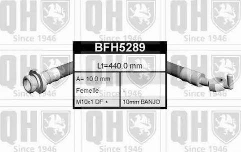 Quinton Hazell BFH5289 - Спирачен маркуч vvparts.bg