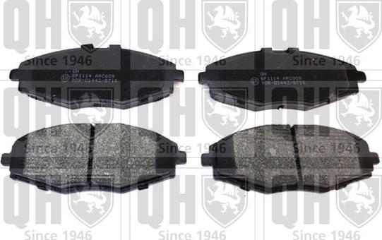 Quinton Hazell BP1114 - Комплект спирачно феродо, дискови спирачки vvparts.bg