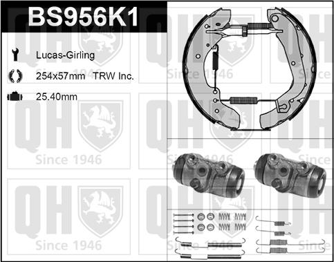 Quinton Hazell BS956K1 - Комплект спирачна челюст vvparts.bg