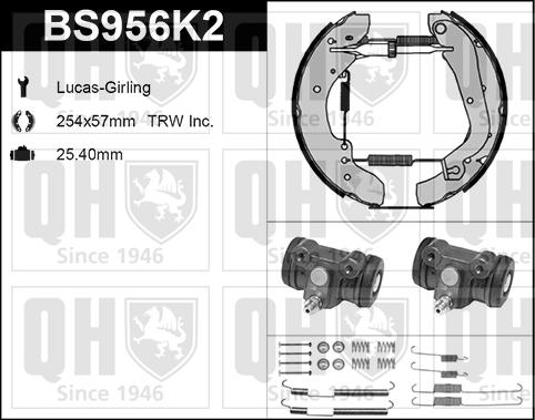 Quinton Hazell BS956K2 - Комплект спирачна челюст vvparts.bg