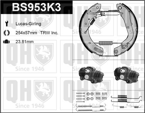 Quinton Hazell BS953K3 - Комплект спирачна челюст vvparts.bg