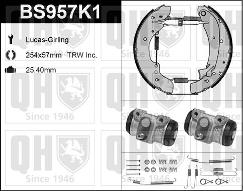 Quinton Hazell BS957K1 - Комплект спирачна челюст vvparts.bg