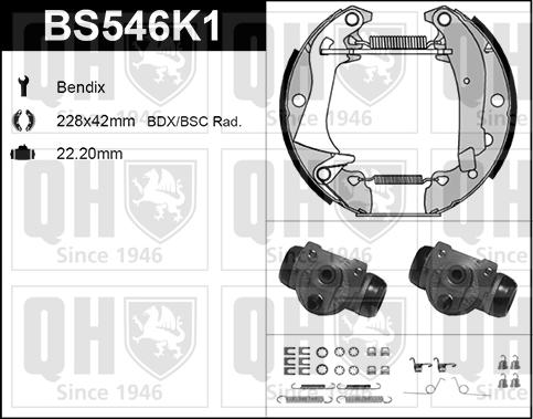 Quinton Hazell BS546K1 - Комплект спирачна челюст vvparts.bg