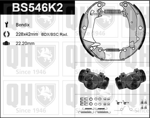 Quinton Hazell BS546K2 - Комплект спирачна челюст vvparts.bg