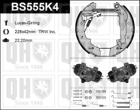 Quinton Hazell BS555K4 - Комплект спирачна челюст vvparts.bg