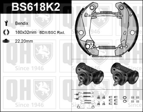 Quinton Hazell BS618K2 - Комплект спирачна челюст vvparts.bg