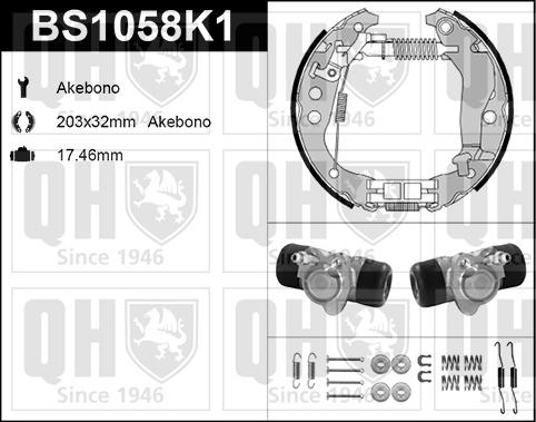 Quinton Hazell BS1058K1 - Комплект спирачна челюст vvparts.bg