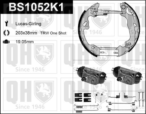 Quinton Hazell BS1052K1 - Комплект спирачна челюст vvparts.bg