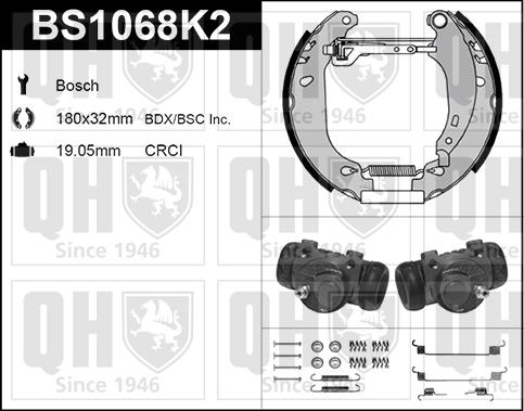 Quinton Hazell BS1068K2 - Комплект спирачна челюст vvparts.bg