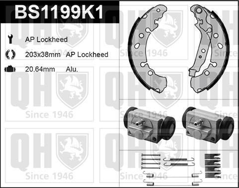 Quinton Hazell BS1199K1 - Комплект спирачна челюст vvparts.bg