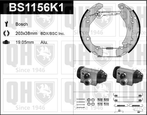 Quinton Hazell BS1156K1 - Комплект спирачна челюст vvparts.bg