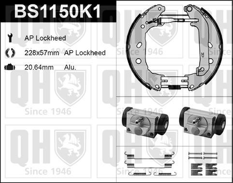 Quinton Hazell BS1150K1 - Комплект спирачна челюст vvparts.bg