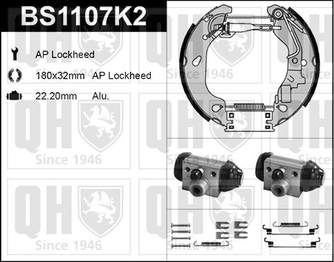 Quinton Hazell BS1107K2 - Комплект спирачна челюст vvparts.bg