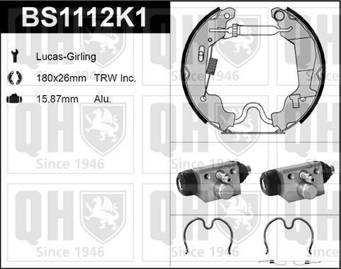 Quinton Hazell BS1112K1 - Комплект спирачна челюст vvparts.bg