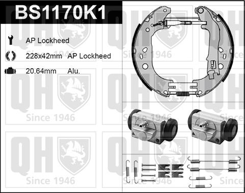 Quinton Hazell BS1170K1 - Комплект спирачна челюст vvparts.bg