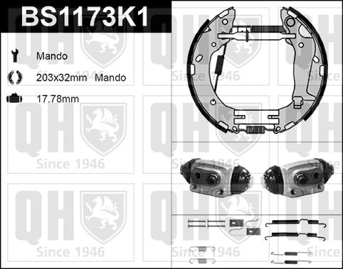 Quinton Hazell BS1173K1 - Комплект спирачна челюст vvparts.bg