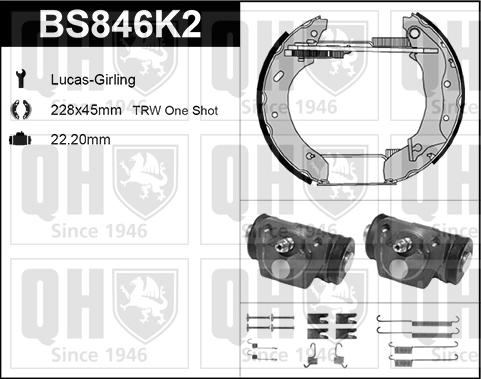 Quinton Hazell BS846K2 - Комплект спирачна челюст vvparts.bg