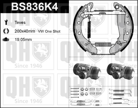 Quinton Hazell BS836K4 - Комплект спирачна челюст vvparts.bg