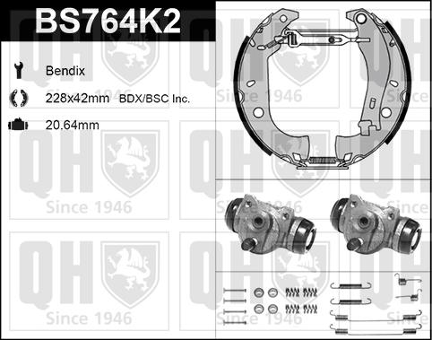 Quinton Hazell BS764K2 - Комплект спирачна челюст vvparts.bg