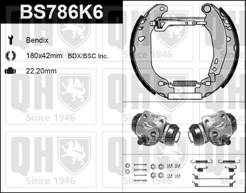 Quinton Hazell BS786K6 - Комплект спирачна челюст vvparts.bg