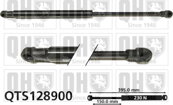 Quinton Hazell QTS128900 - Газов амортисьор, капак на двигателя vvparts.bg