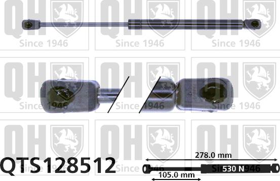 Quinton Hazell QTS128512 - Газов амортисьор, багажно / товарно пространство vvparts.bg