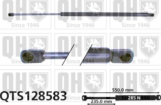 Quinton Hazell QTS128583 - Газов амортисьор, капак на двигателя vvparts.bg