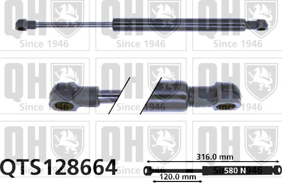 Quinton Hazell QTS128664 - Газов амортисьор, капак на двигателя vvparts.bg