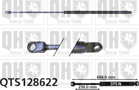 Quinton Hazell QTS128622 - Газов амортисьор, капак на двигателя vvparts.bg