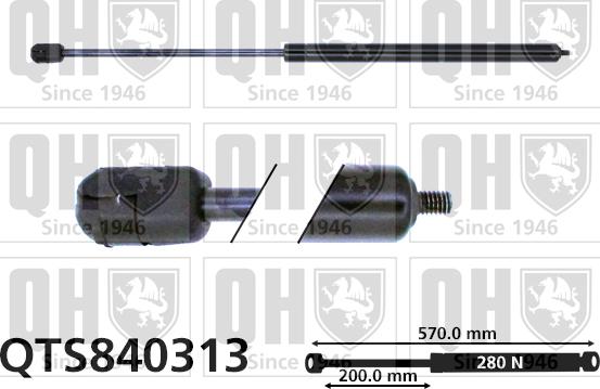 Quinton Hazell QTS840313 - Газов амортисьор, капак на двигателя vvparts.bg