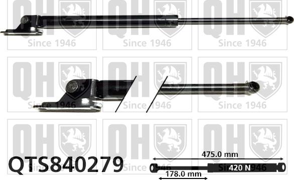 Quinton Hazell QTS840279 - Газов амортисьор, багажно / товарно пространство vvparts.bg