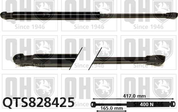 Quinton Hazell QTS828425 - Газов амортисьор, капак на двигателя vvparts.bg