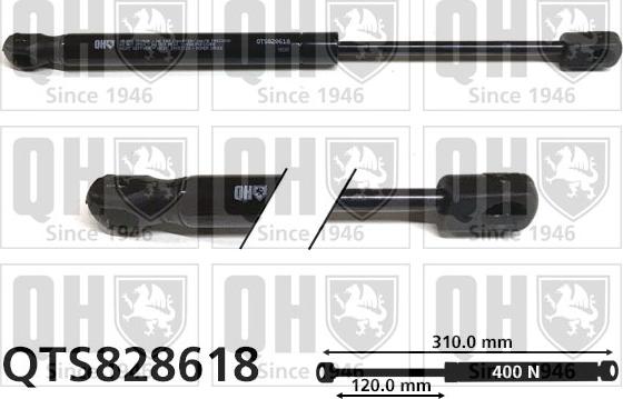 Quinton Hazell QTS828618 - Газов амортисьор, капак на двигателя vvparts.bg