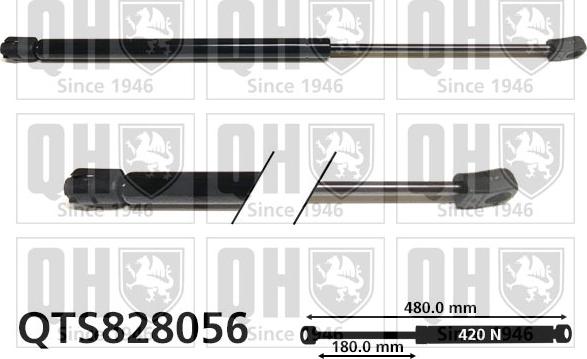 Quinton Hazell QTS828056 - Газов амортисьор, багажно / товарно пространство vvparts.bg