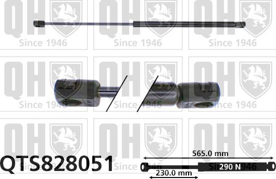 Quinton Hazell QTS828051 - Газов амортисьор, капак на двигателя vvparts.bg