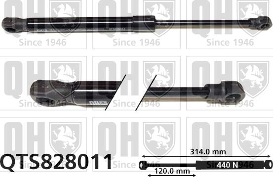 Quinton Hazell QTS828011 - Газов амортисьор, капак на двигателя vvparts.bg