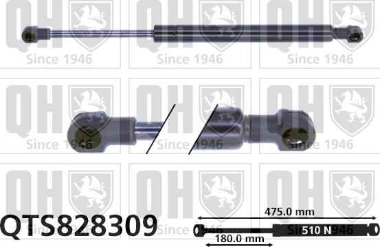 Quinton Hazell QTS828309 - Газов амортисьор, багажно / товарно пространство vvparts.bg