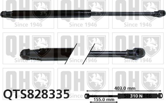 Quinton Hazell QTS828335 - Газов амортисьор, багажно / товарно пространство vvparts.bg