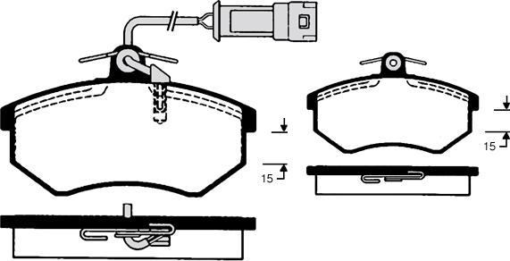 HELLA T0304 - Комплект спирачно феродо, дискови спирачки vvparts.bg