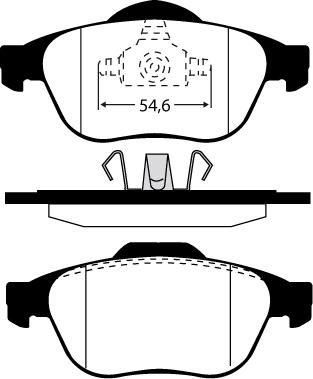 RENAULT 7711946197 - Комплект спирачно феродо, дискови спирачки vvparts.bg