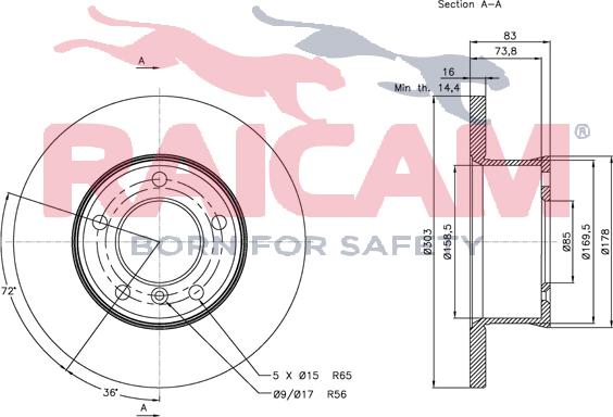 Raicam RD00434 - Спирачен диск vvparts.bg