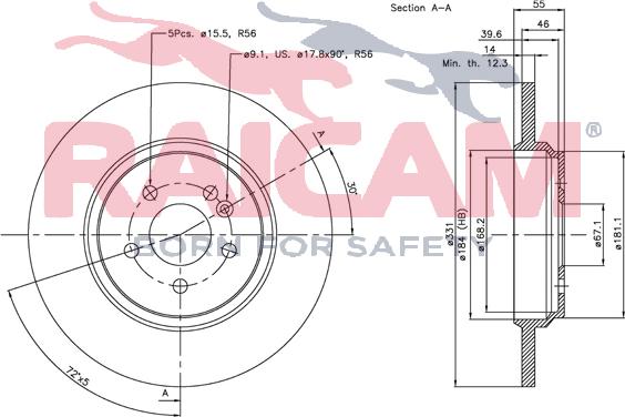 Raicam RD00471 - Спирачен диск vvparts.bg