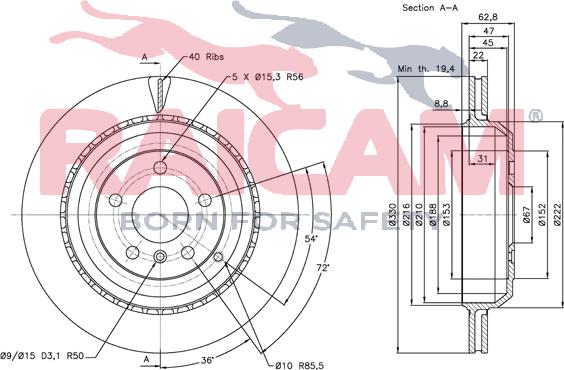 Raicam RD00502 - Спирачен диск vvparts.bg