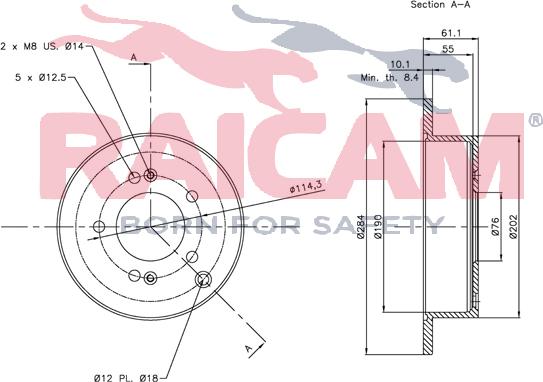 Raicam RD00519 - Спирачен диск vvparts.bg